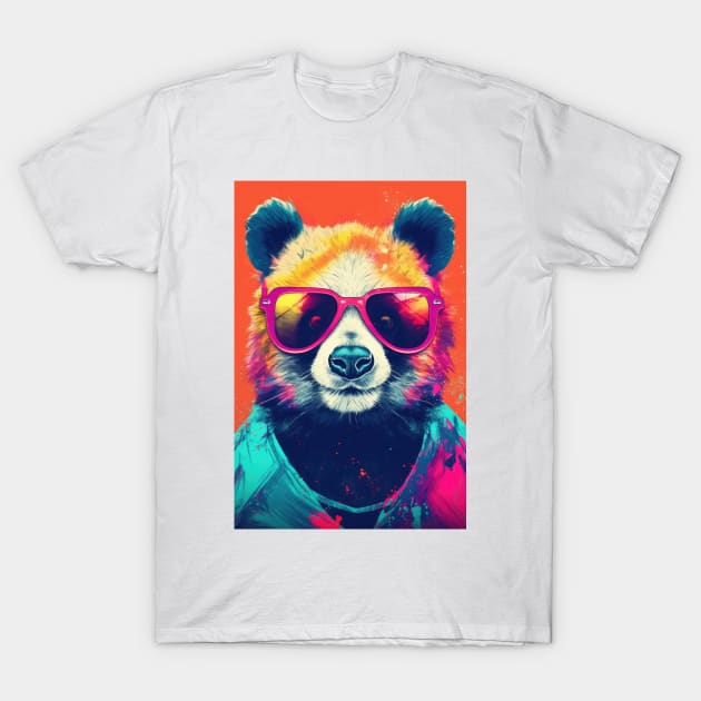 Panda in Pink Sunglasses T-Shirt by JensenArtCo